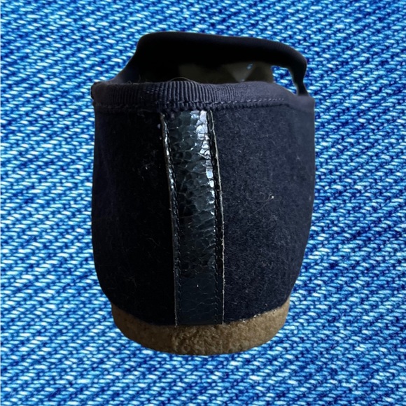 TORY BURCH NAVY BLUE NEW BOX SHOES LAMB FUR LOGO BILLY SLIPPERS 5 - Picture 4 of 9